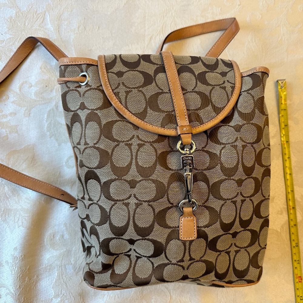 Coach Vintage Signature Canvas & Leather Campus Backpack